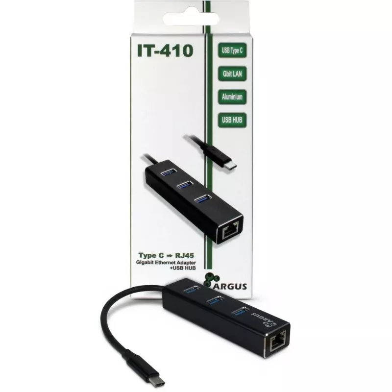 Inter-Tech Argus IT-410 - Centrmezgls - 3 x SuperSpeed USB 3.0 + 1 x 10/100/1000 - Galddators (88885440)
