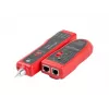 LANBERG tīkla kabeļu testeris NT-0501 — RJ-11/RJ-12/RJ-45 atbalsts, maksimālais garums 250 m, iebūvēta baterija, LED indikatori, melns