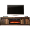 TV skapis Cama Meble GRANERO ar kamīna skapi, 2000×567×350 mm, skaidu plātne/MDF, 2 bīdāmas durvis, matēts vecā koka izskats