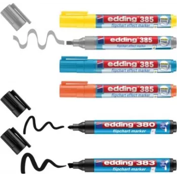 Flipčarta marķieri Edding 385/380/383 jauktas krāsas 1,0–5,0 mm, komplektā 6 gab.