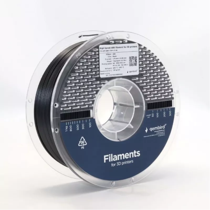 Filament ABS High Speed, 1,75 mm, 1 kg, melns
