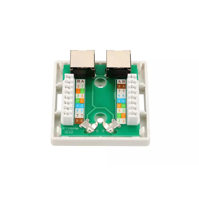 Virsmas stiprinājuma tīkla ligzda Extralink EX.9649 — 2x RJ45 Cat5e STP