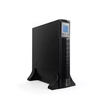 Nepārtrauktas barošanas avots zaļa Cell UPS13 — tiešsaistes dubultās pārveidošanas UPS, 1000 VA / 900 W, tīrs sinusoidāls vilnis, 6 maiņstrāvas izejas, LCD, 2×12V 9Ah baterijas