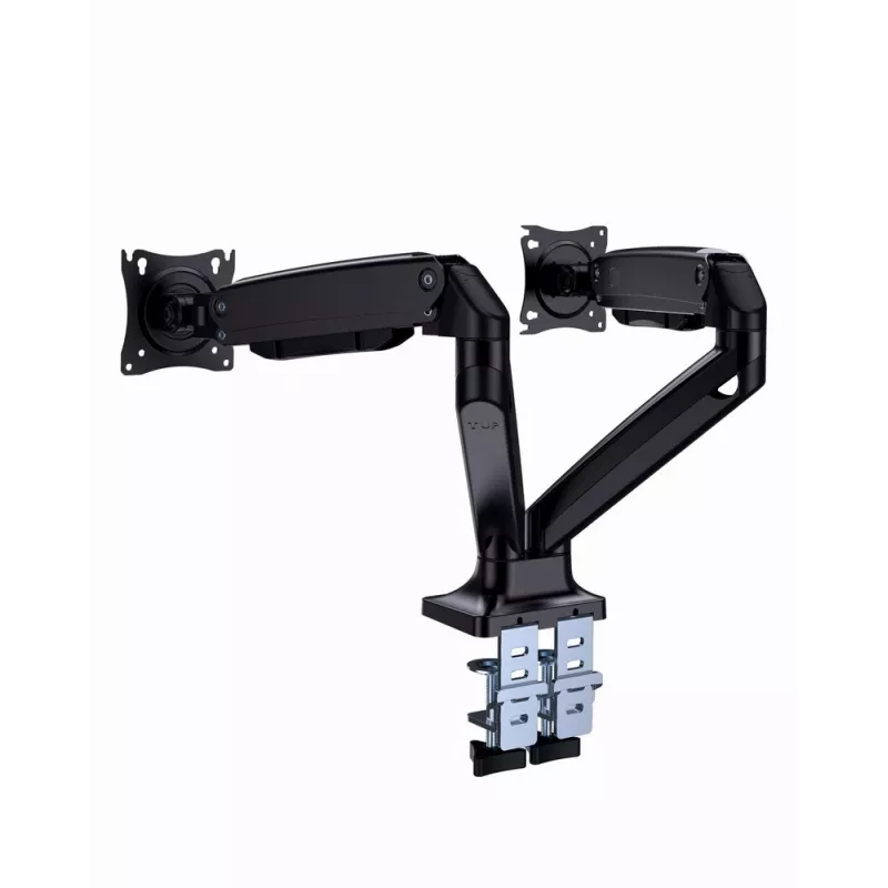 Monitora statīvs GEMBIRD MA-DA2-03 ekrāniem līdz 35 collām, skava, VESA 75x75–100x100, 20 kg, melns, divkāršs