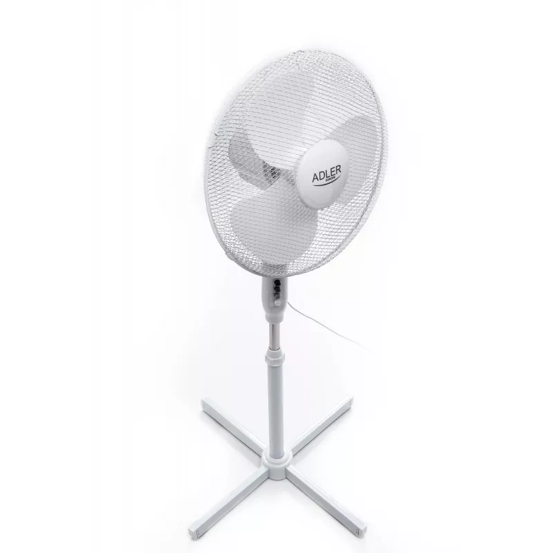 Adler | AD 7305 | Stāvošs ventilators | Balts | Diametrs 40 cm | Ātrumu skaits 3 | Svārstības | 45 W