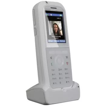 DECT tālrunis agfeo DECT 77 IP — bezvadu VoIP klausule ar skaļruni, zvanītāja ID, displeju (balts)