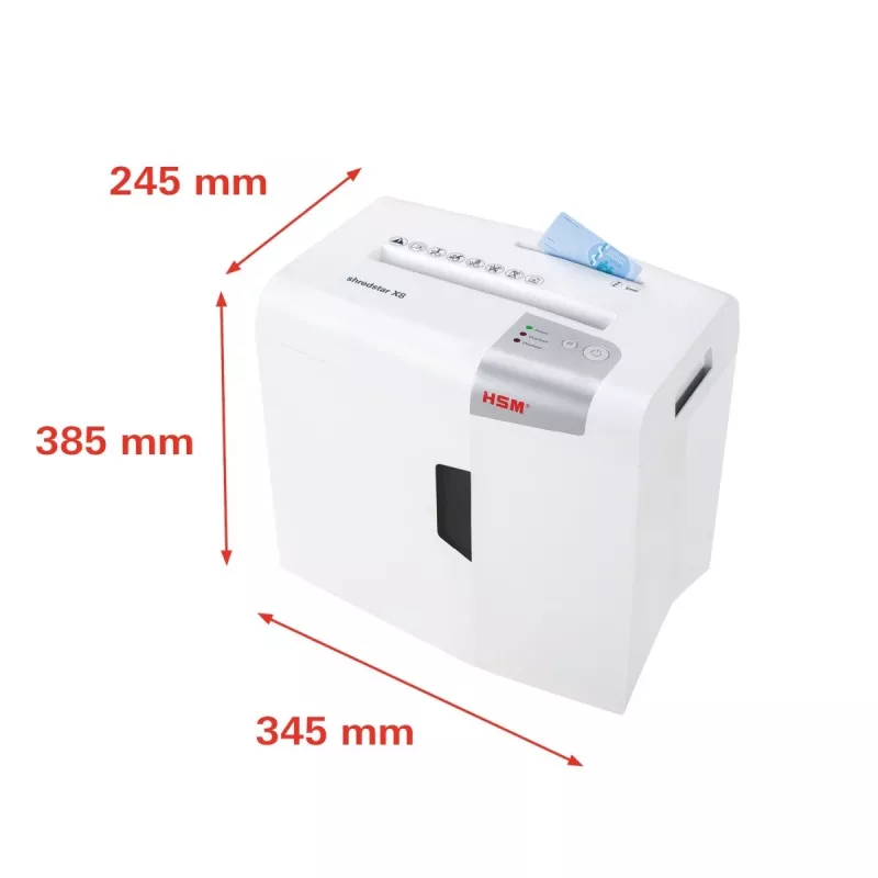 HSM shredstar X8 dokumentu smalcinātājs, 4,5 x 30 mm + atsevišķs CD griešanas mehānisms