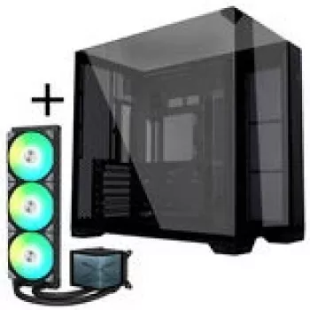 Lian Li O11 Vision Compact + TRYX PANORAMA ARGB pilna šķidruma dzesēšana — melna, 360 mm