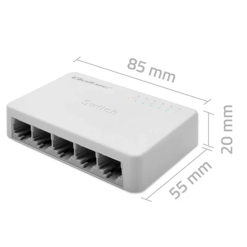 Tīkla slēdzis QOLTEC 52247 5 x RJ45 pieslēgvietas 1000 Mb/s Gigabit nevadāms