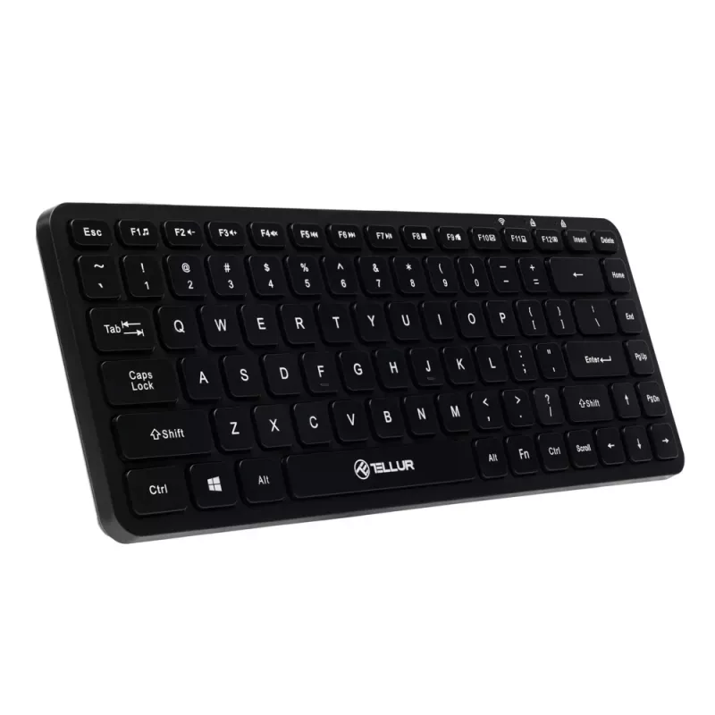 Mini bezvadu tastatūra Tellur TLL491251 Melna kompakts dizains, pārnēsājama izkārtojums