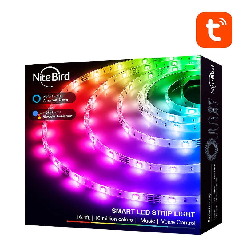 LED lentes gaismeklis NiteBird SL3 no gosund | nitebird — Viedais WiFi RGB, 2×5 m, Tuya