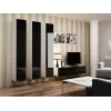 Cama viesistabas mēbeļu komplekts VIGO 14 balts/melns glancēts