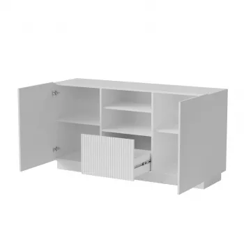 Kumode Cama Meble LIVERTI 150x42x78 cm, balta, skaidu plāksne, 1 atvilktne