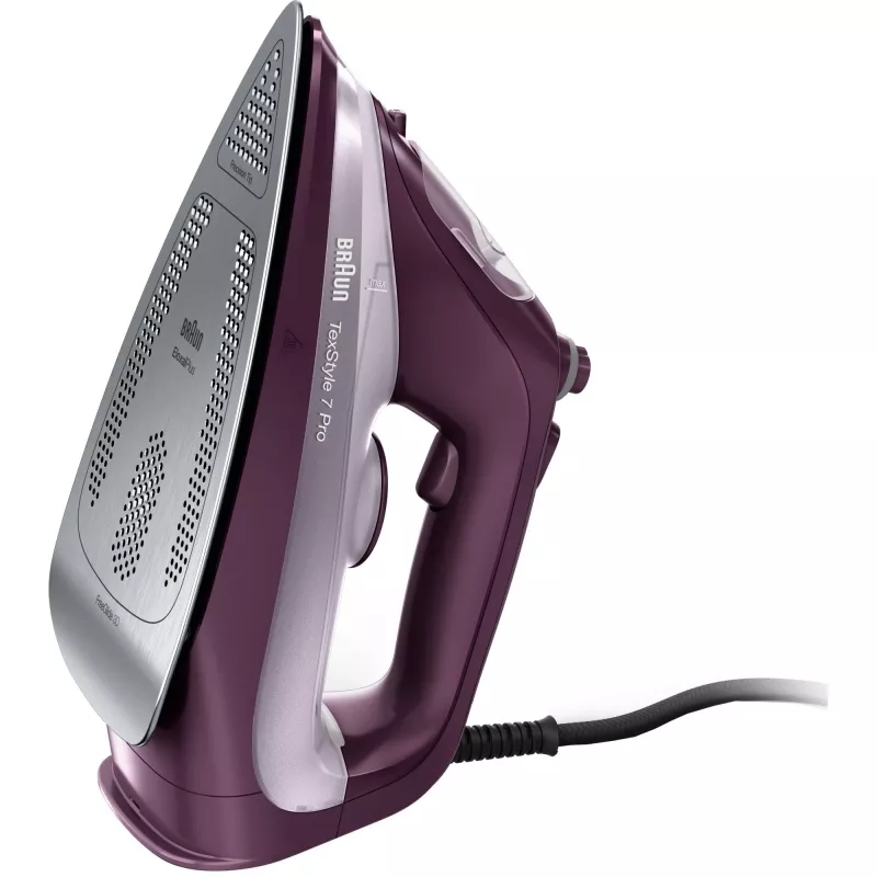 Braun TexStyle 7 Pro SI 7181 VI gludeklis Sausais un tvaika gludeklis EloxalPlus zole 3100 W Violeta krāsa