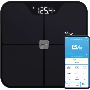 Ķermeņa sastāva svari iHEALTH Nexus Pro HS2SPRO — bezvadu, maks. svars 181 kg, ĶMI mērīšana, melni