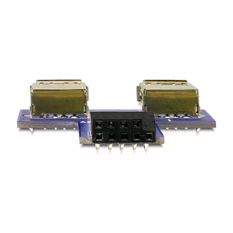 DeLOCK 9-pinu 2,54 mm 2 x USB 2.0 1 x 9-pinu 2,54 mm Melna Zila Sudraba