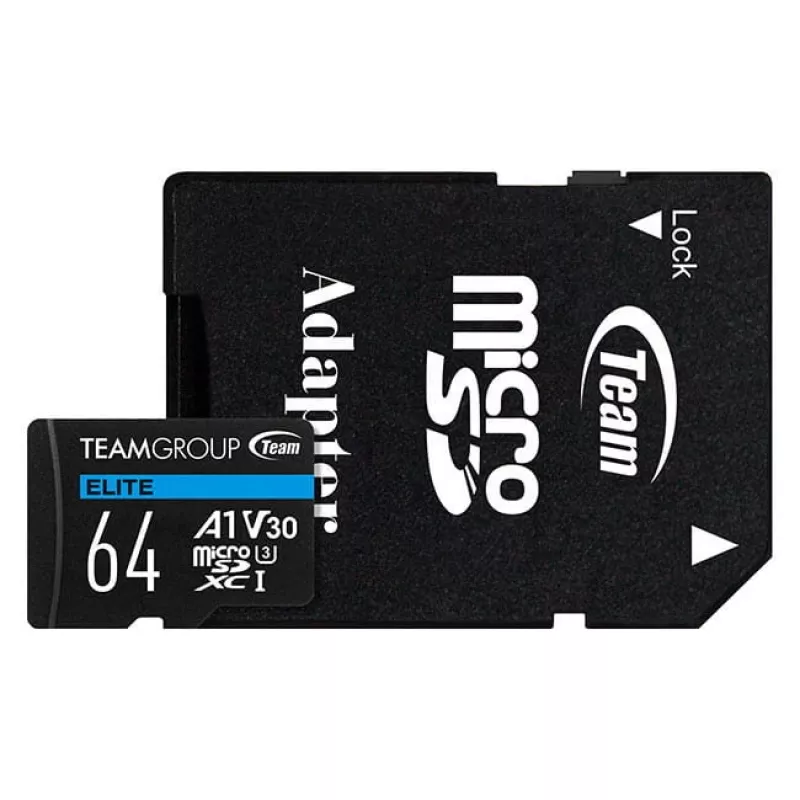 Flash card Micro-SD 64GB-XC Team Elite A1 V30 - Micro SD (TEAUSDX64GIV30A103)