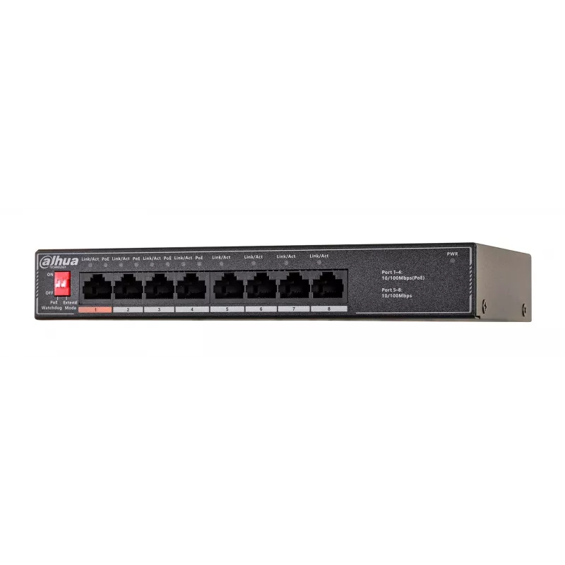 Dahua Technology PoE SF1008LP nevadāms L2 Fast Ethernet (10/100) barošana caur Ethernet (PoE) melns