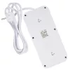 Strāvas sadalītājs MACLEAN MCE389 W — 6 kontaktligzdas, 4×USB-A, 1×USB-C, 2500 W, 110–240 V, 1,5 m kabelis, balts