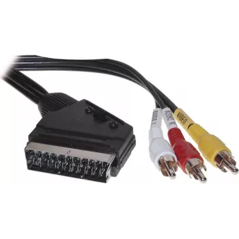 SCART kabelis ShiverPeaks AVK 407-200 SC ar slēdzi un 3×RCA savienotājiem
