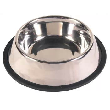 Suņu/kaķu bļoda Trixie 24854 — nerūsējošais tērauds, 1,75 L, 30 cm, melna, neslīdošas pēdiņas, piemērota trauku mazgājamai mašīnai