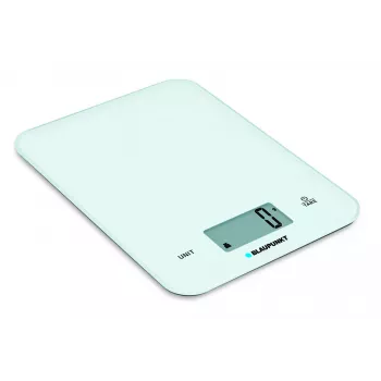 Virtuves svari BLAUPUNKT FKS401 — balta krāsa, maks. 10 kg, 1 g precizitāte, pieskāriena vadība
