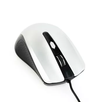 Vadu optiskā datorpele abām rokām GEMBIRD MUS-4B-01-BS, USB Type-A, 1200 DPI, 4 pogas, melna/sudrabota