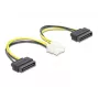 Strāvas kabelis DeLOCK 83020 2 x 15 kontaktu SATA uz 8 kontaktu EPS 15 cm