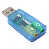 USB ārējā skaņas karte Gembird Virtus2 — USB saskarne, 3,5 mm austiņas, zila caurspīdīga