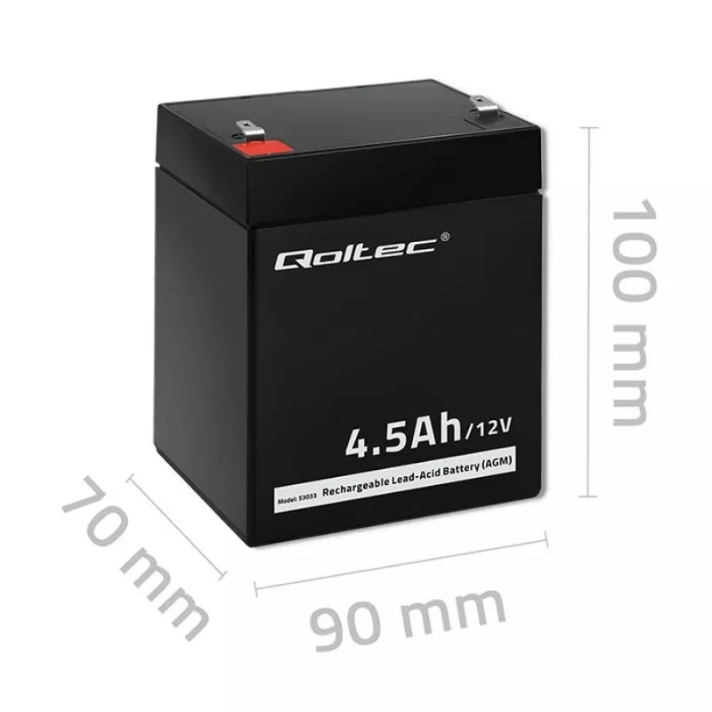AGM akumulators Qoltec 53033 4,5 Ah 15 V 65,5 A motociklam