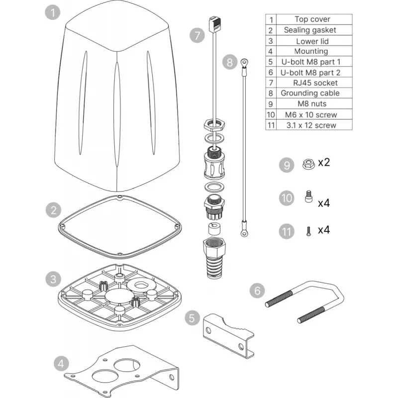 Daudzvirzienu antena Teltonika PR1IC970 0.617-4.3 GHz Wi-Fi