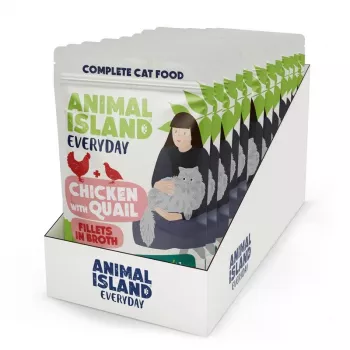 ANIMAL ISLAND Vistas filejas ar paipalu buljonā - mitrā kaķu barība - 12x85g