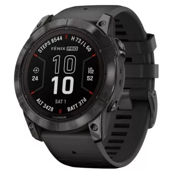 Smartwatch GARMIN fēnix 7X Pro 51 mm, 1,4 collas (3,56 cm) MIP 280×280, skārienjūtīgs, Wi‑Fi, GPS, 32 GB, melns