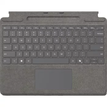 Microsoft Surface Pro tastatūra QWERTZ vācu ar pildspalvas glabātuvi platīna krāsā