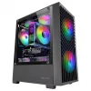 PC Case TACENS Mars Gaming MC-VORTEX Mini Tower Mini-ITX/Micro-ATX Temperēts stikls Melns, 3x120mm, 27.3 cm GPU, 162 mm CPU dzesētājs