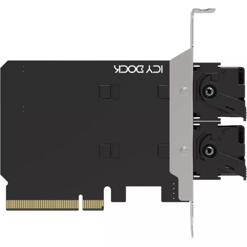 PCIe adaptera karte icybox MB312M4P-B — 2× M.2 NVMe uz PCIe 4.0 x8 (bifurkācija)