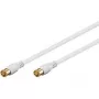 Wentronic Goobay SAT savienojuma kabelis, F-Quick, 100% ekranēts, zeltīti kontakti, balts, 5 m - F-spraudnis (Quick) F-spraudnis (Quick) (62747)