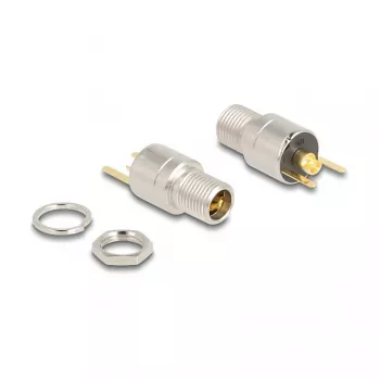 DeLOCK savienotājs DC 5.5 x 2.5 mm ligzda, montāžai panelī, lodējamā versija, 20 V, 15 A