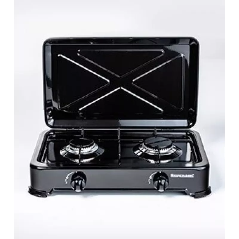 Countertop Hob Gas Ravanson K-02TB [melns; 2 zonas]