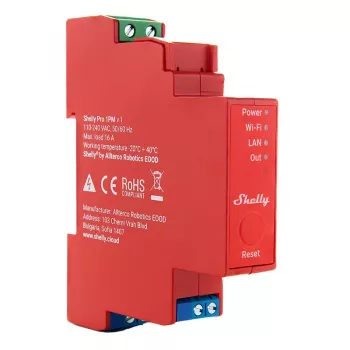 Cietvielu relejs Shelly Pro 1PM Pink 16A 110-240V