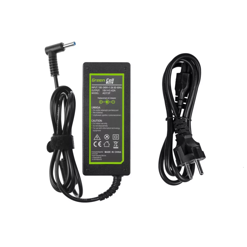 Strāvas adapteris zaļa Cell AD72P Indoor 65W melns
