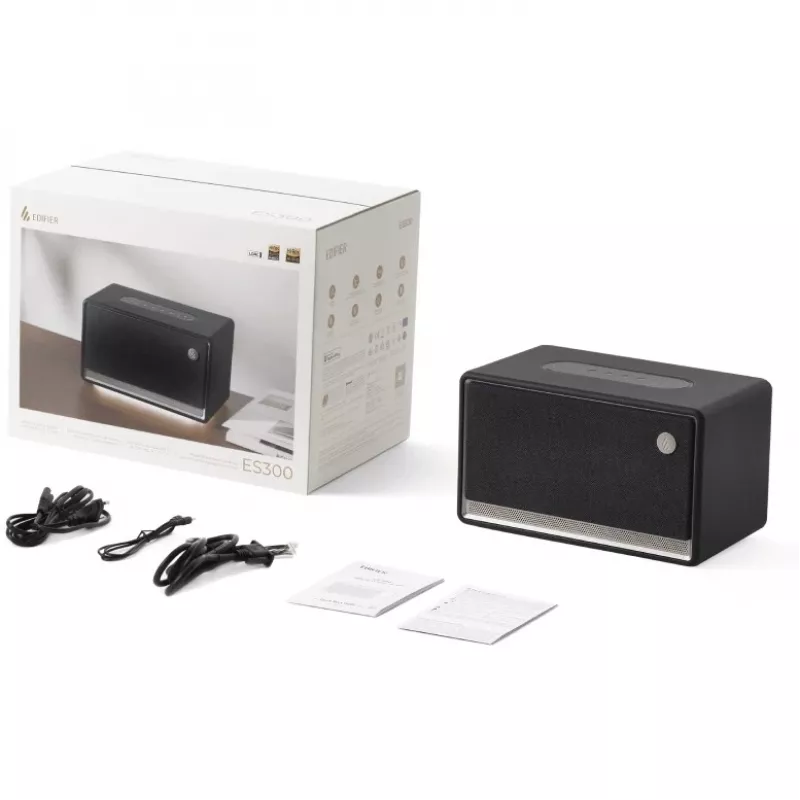 Ballīšu skaļrunis Edifier ES300 melns — 2-joslu, 60 W RMS, Bluetooth LDAC/SBC, USB-A, rotējoša skaļuma regulēšana