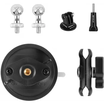 PULUZ Magic Arm Tripod Suction Cup Holder (Melns)