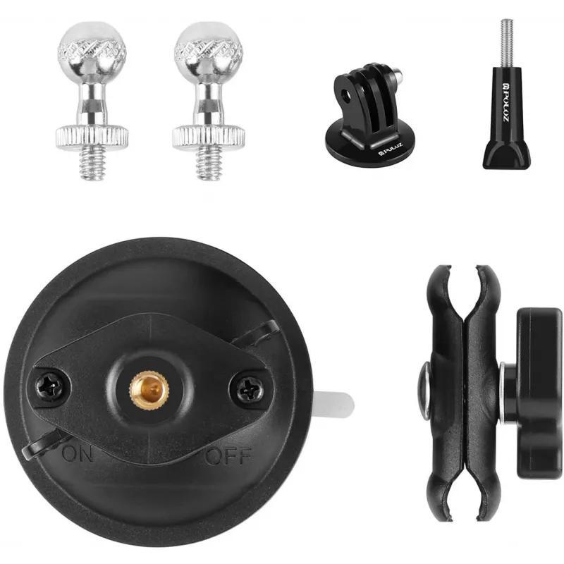 PULUZ Magic Arm Tripod Suction Cup Holder (Melns)
