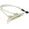Slotbracket 1x iekšējais USB 5pin uz 2x USB2.0 ārējais DeLOCK 71000