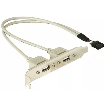 Slotbracket 1x iekšējais USB 5pin uz 2x USB2.0 ārējais DeLOCK 71000
