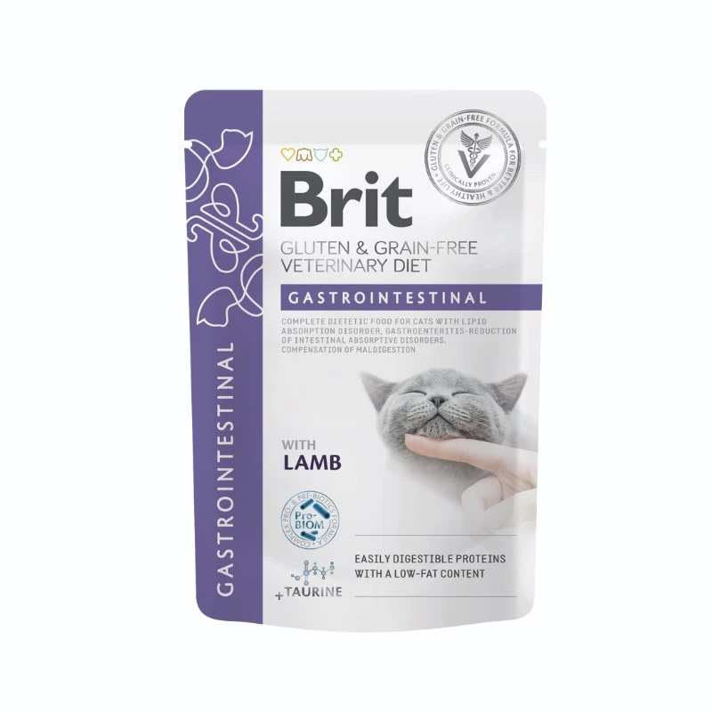 BRIT Veterinary Gastrointestinal Lamb - mitrā kaķu barība - 12x85g