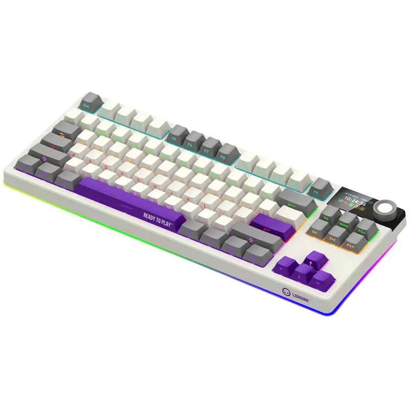 LORGAR KBP70TKLW, bezvadu TKL mehāniskā spēļu tastatūra Pro, bēša, EN izkārtojums