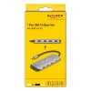 USB-C centrmezgls DELOCK 64323 — USB 3.2 Gen 2 Type-C resursdators, HDMI + 2× USB-A + 2× USB-C, 10 Gbit/s, pelēks