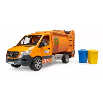 BRUDER modelis MB Sprinter pašvaldības atkritumu vedējs BR-02682, mēroga rotaļu kopija